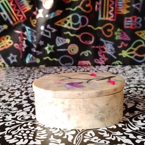 Carved soapstone trinket box